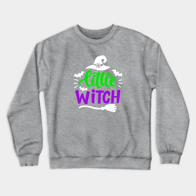 Little Witch Halloween Crewneck Sweatshirt by igzine